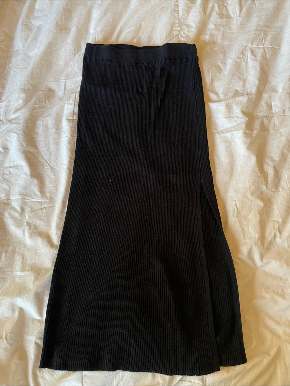 Cotton On Black Maxi knit ribbed Pencil Skirt with Side Slit Size Medium - Picture 2 of 5